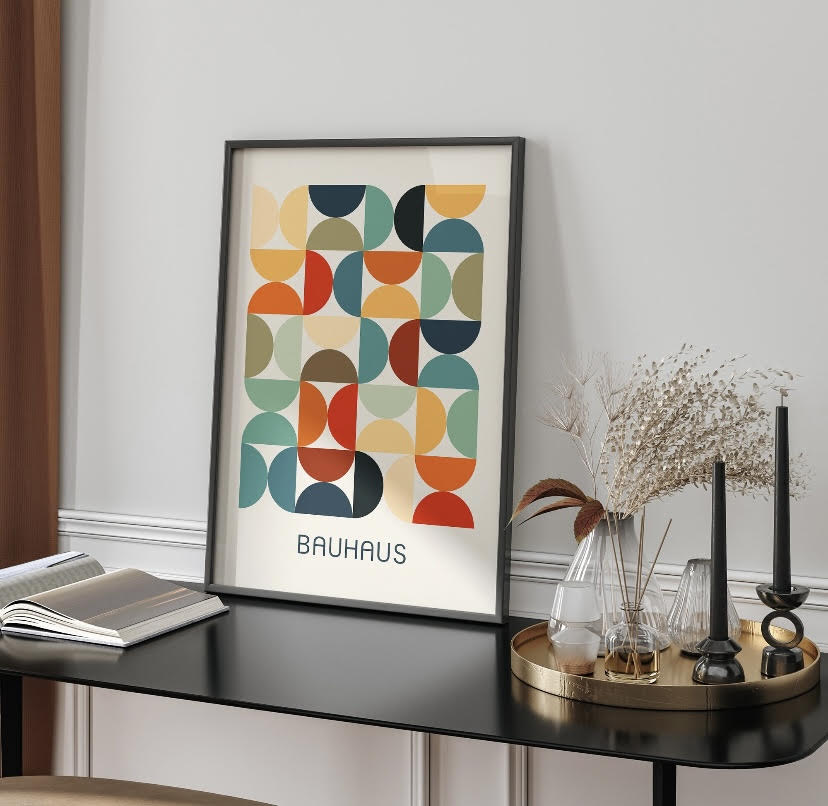 Bauhaus Colourful Geometric Circles Print