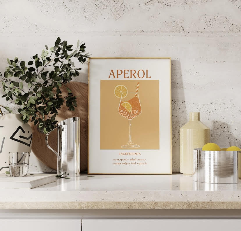 Set of Six Classic Cocktail Prints | Cocktail Gallery Wall Set