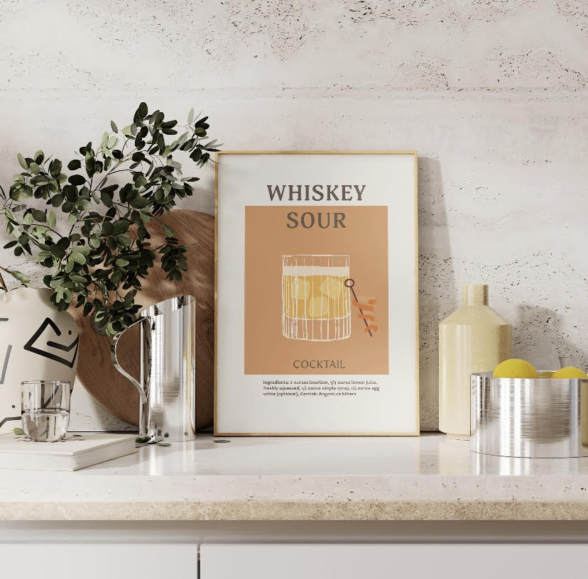 Set of Six Classic Cocktail Prints | Cocktail Gallery Wall Set