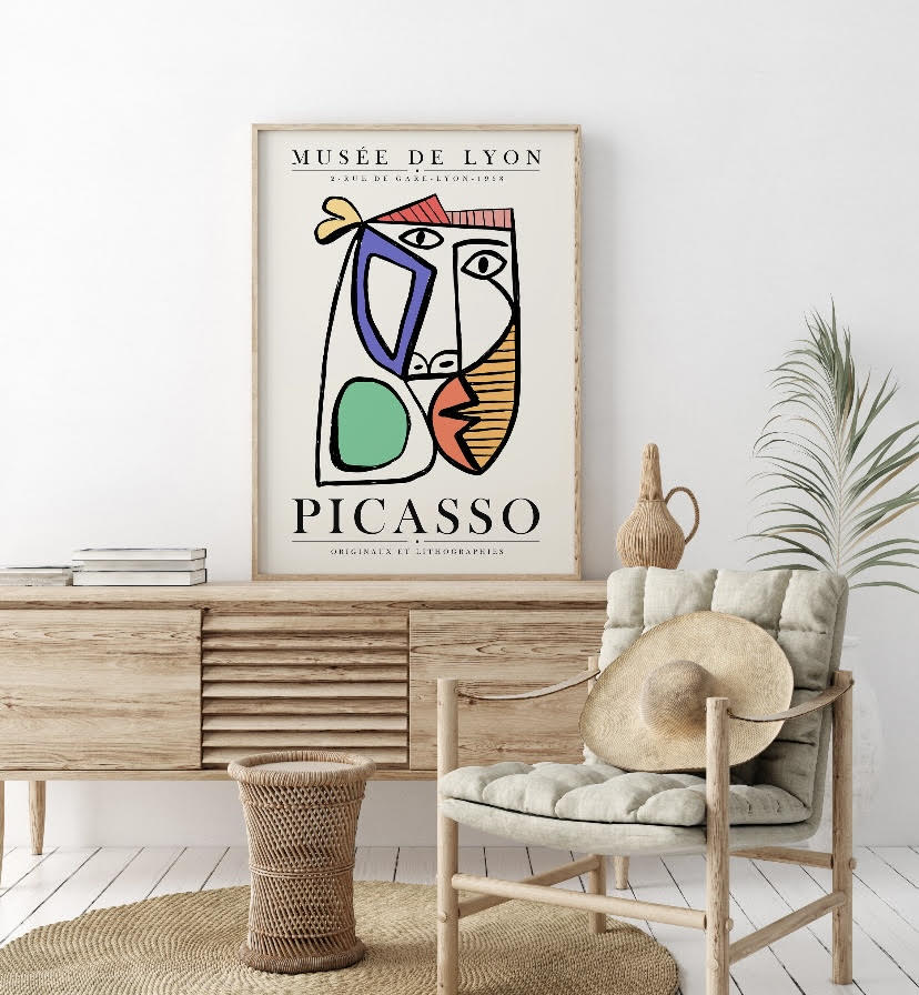 Colourful Picasso Line Art print