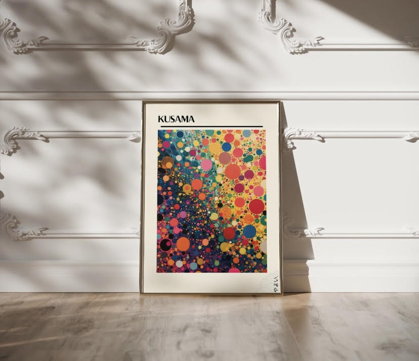 Set of 3 gallery Yayoi Kusama print | Colourful Japanese wall art |  | famous artist print | exhibition art |