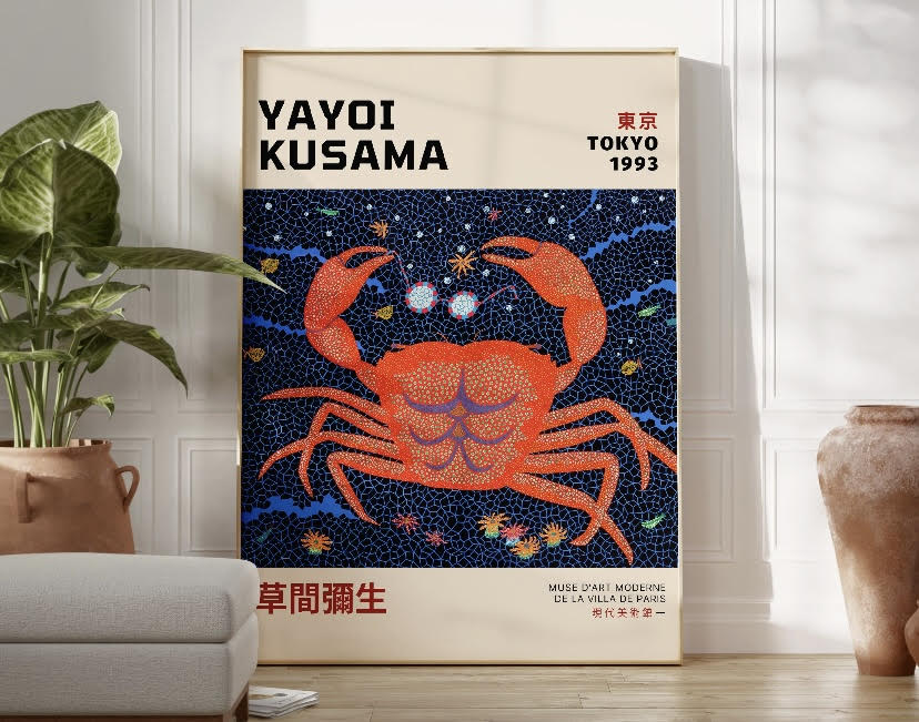 Yayoi Kusama Abstract Crab Print