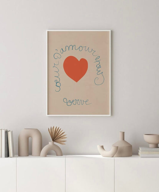 Henri Matisse Coeur D' Mour Red Heart Print