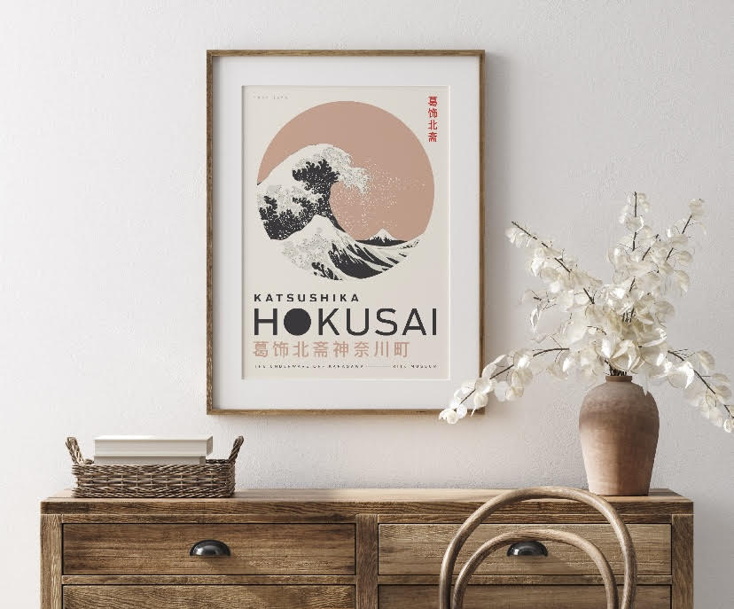 Hokusai The Great Wave Neutral Japanese Art Print