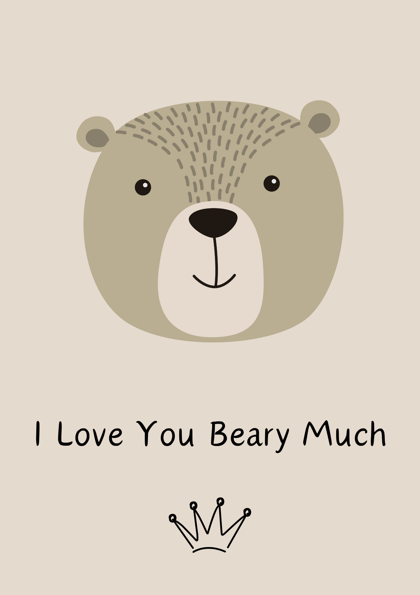 Children's I Love You Beary Much Woodland Bear Print