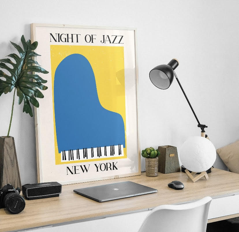 Set of Three Colourful American Jazz Prints