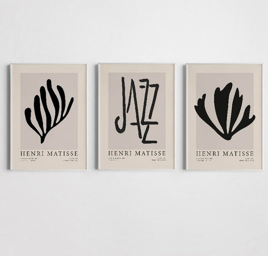 Matisse Black Set Of Three Jazz Prints