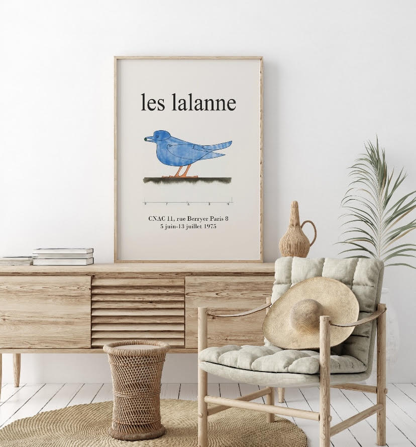 Les Lalanne Vintage Blue Bird Print