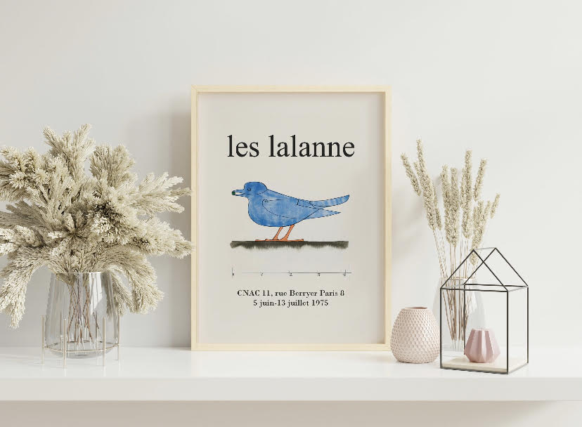 Les Lalanne Vintage Blue Bird Print