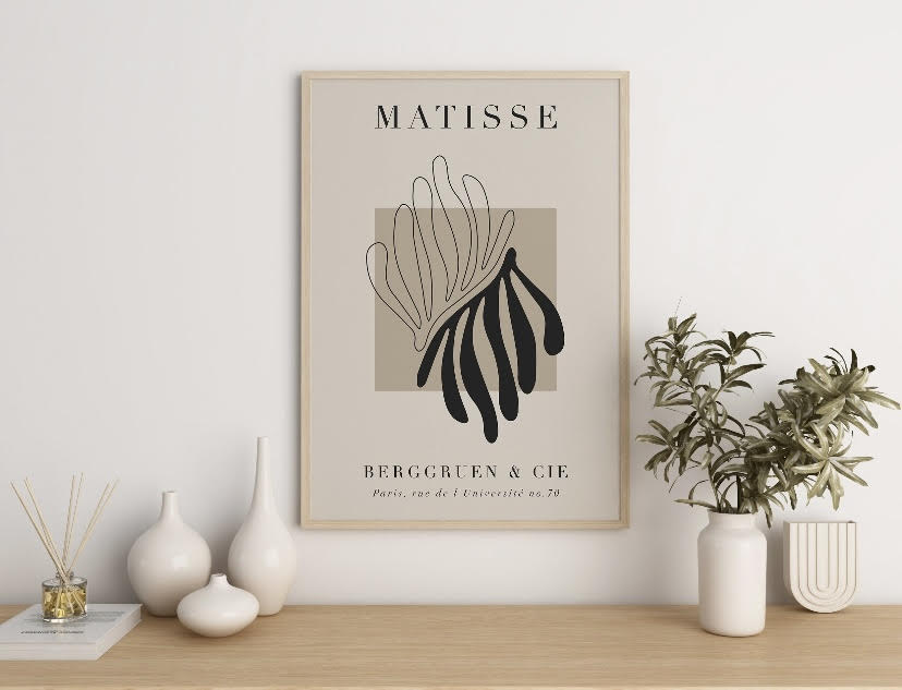 Set Of Three Matisse Black and Beige Prints