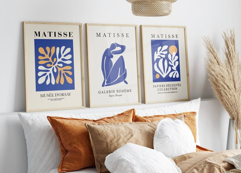 Royal Blue Henri Matisse Print Set