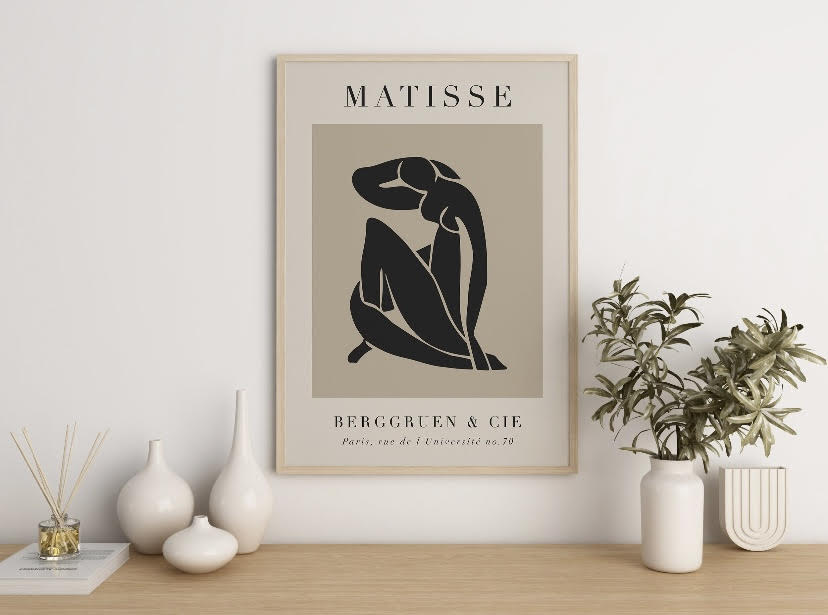 Set Of Three Matisse Black and Beige Prints