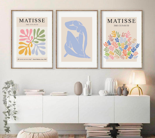 Set of 3 Henri Matisse prints | Matisse gallery wall artwork | pastel exhibition posters | famous artists