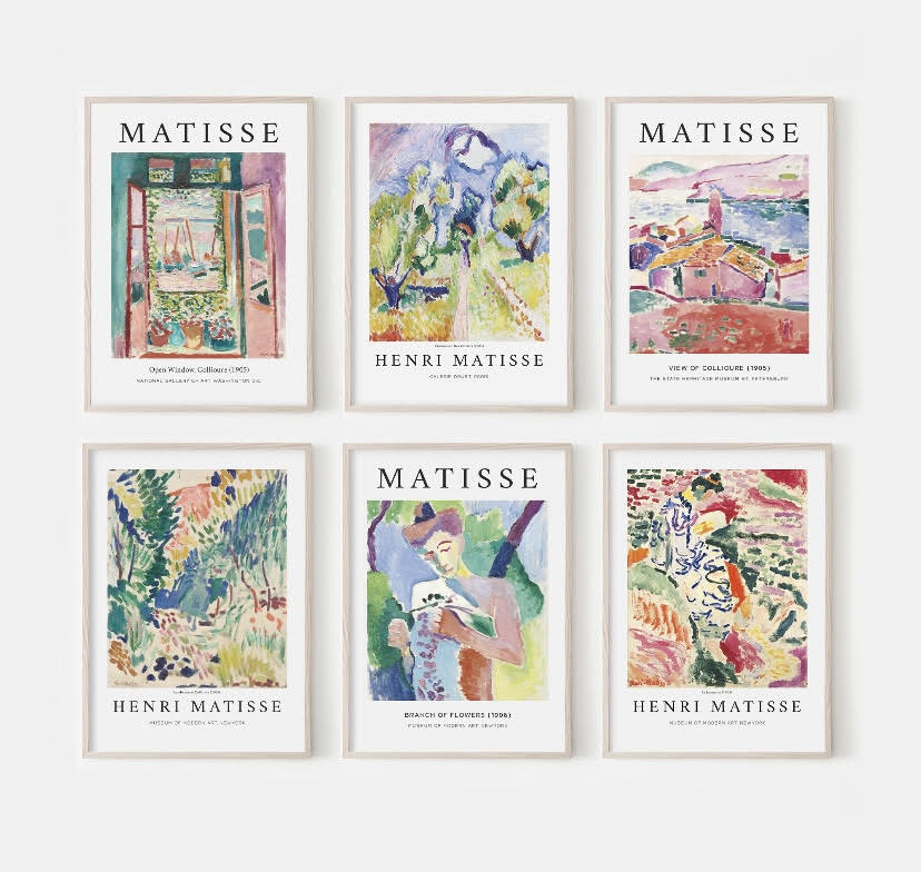 Henri Matisse set of six Gallery Wall Prints