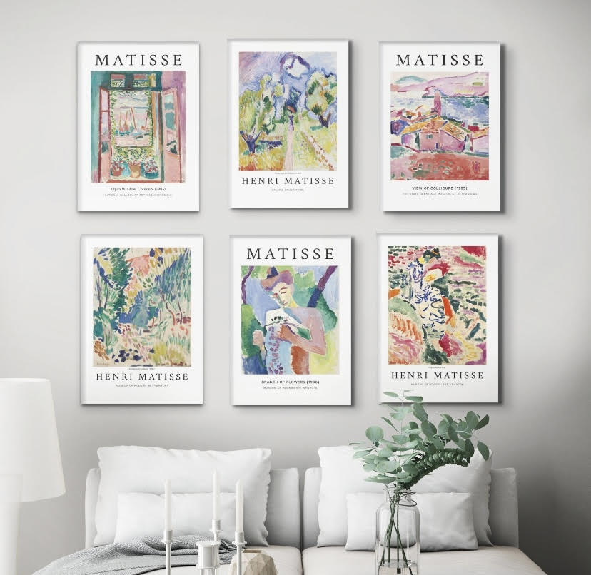 Henri Matisse set of six Gallery Wall Prints