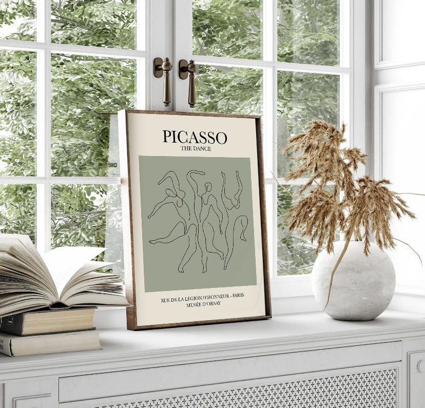 Matisse | Picasso | William Morris Sage Green Print set