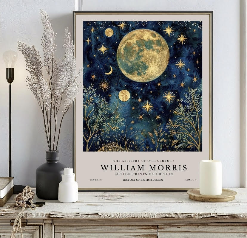 William Morris Moon and Stars Print