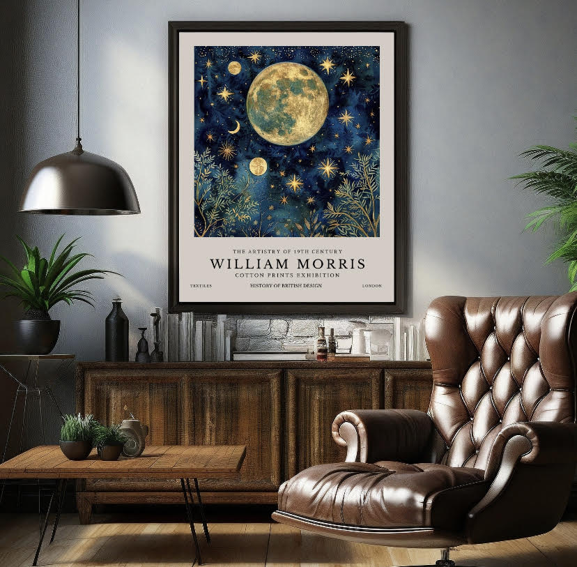 William Morris Moon and Stars Print