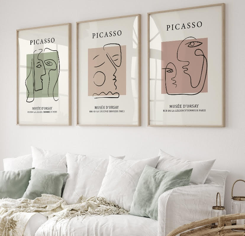 Picasso Abstract Faces Pastel Print Set