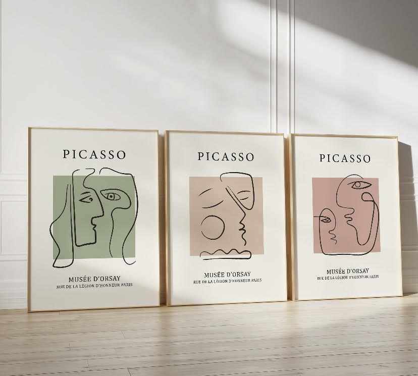 Picasso Abstract Faces Pastel Print Set