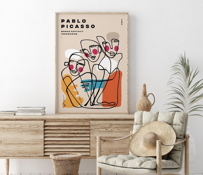 Colourful Picasso Line Art print