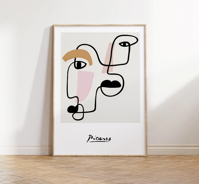 Picasso Abstract Faces Line Art print