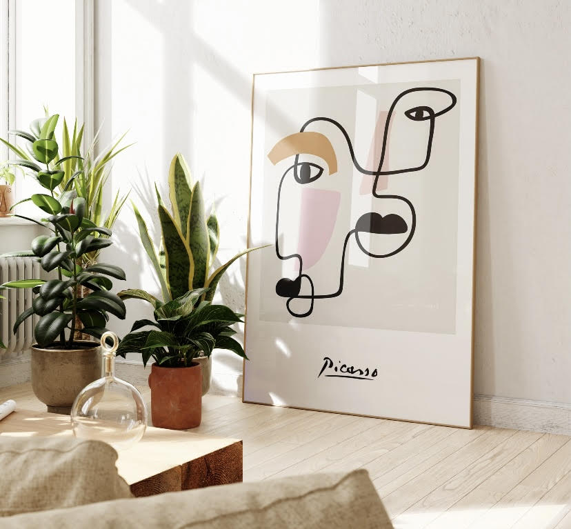 Picasso Abstract Faces Line Art print