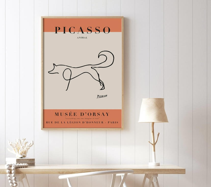 Picasso The Fox Orange Print