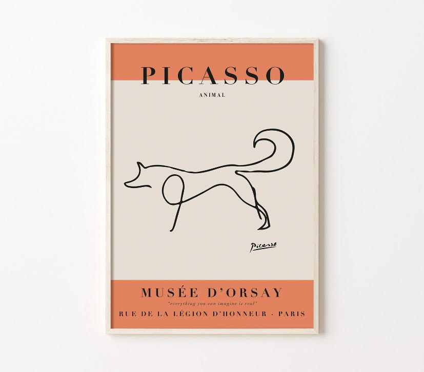 Picasso The Fox Orange Print