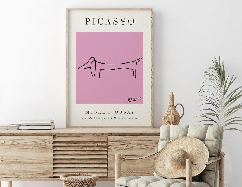 Pink Pablo Picasso The Dog Print