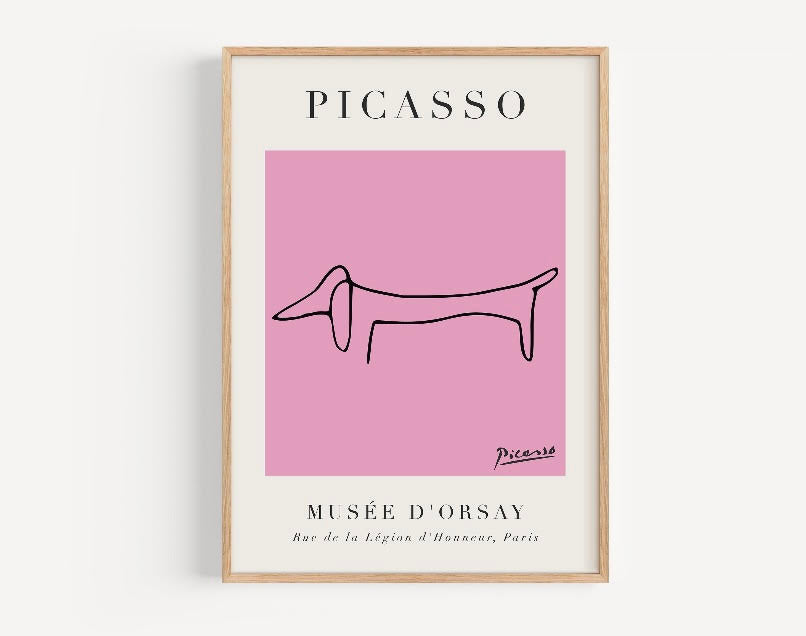 Pink Pablo Picasso The Dog Print