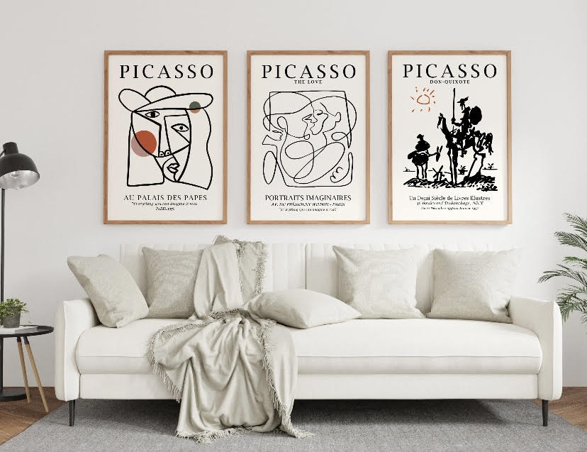 Picasso The Love Abstract Line Art Set Of Three