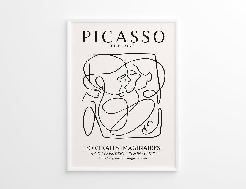 Picasso The Love Abstract Line Art Set Of Three