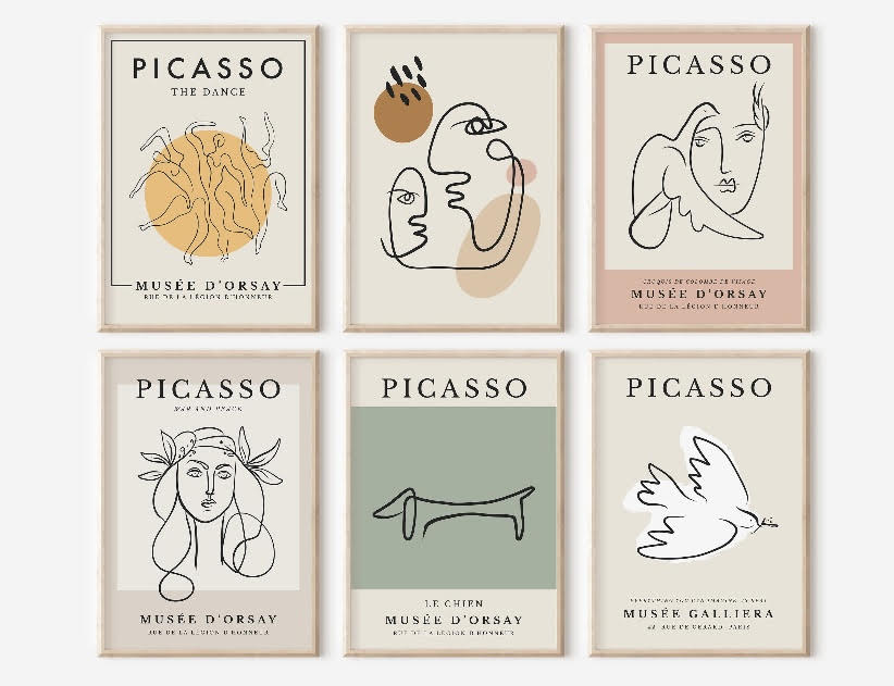 Set Of Six Picasso Abstract Gallery Wall Print Set