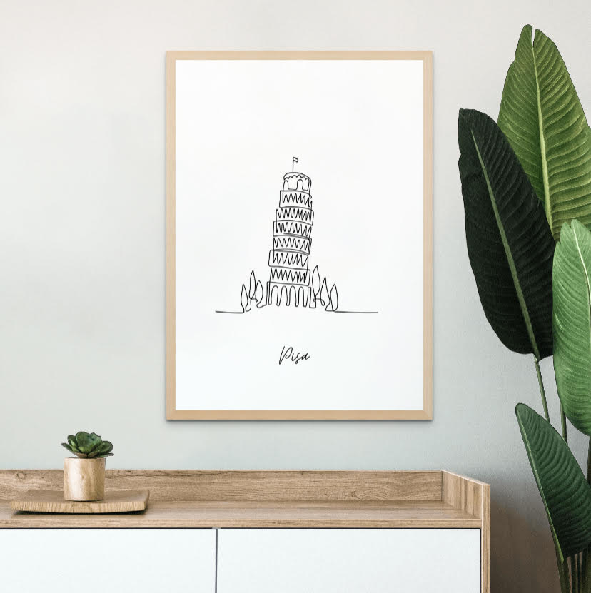 Pisa Line Art Print