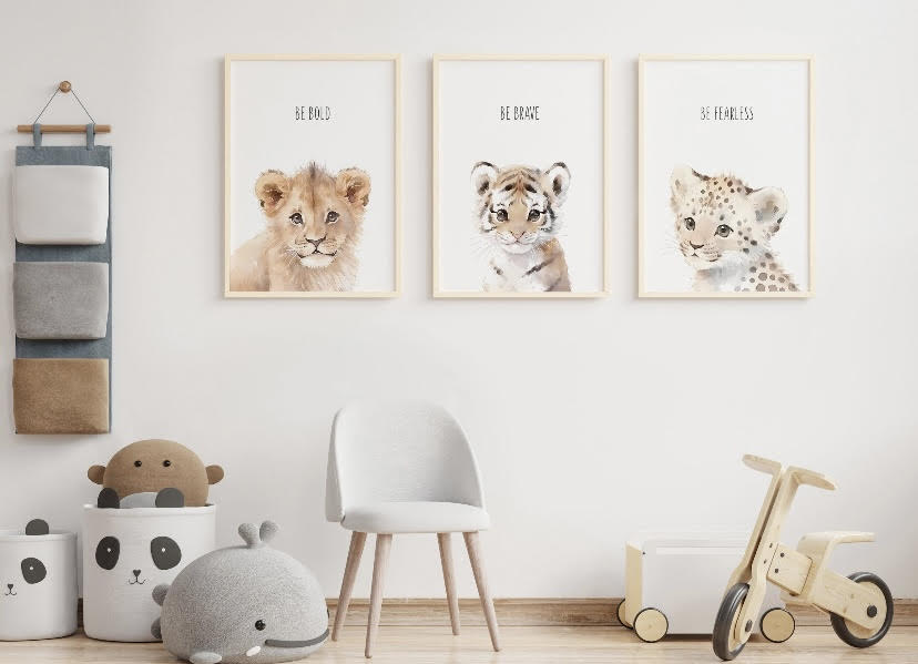 Set of six Animal Safari Prints