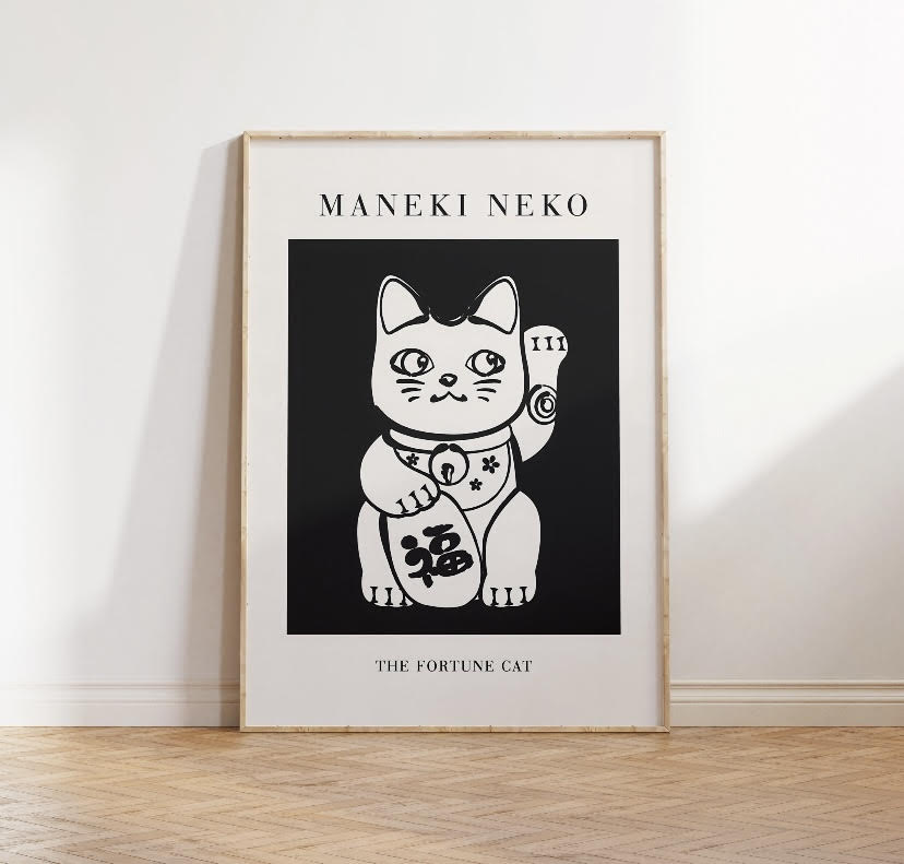 The Fortune Cat Japanese Art Print