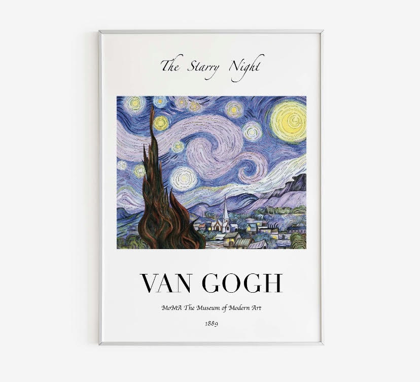 Van Gogh Starry Night Print| Vintage Wall Art