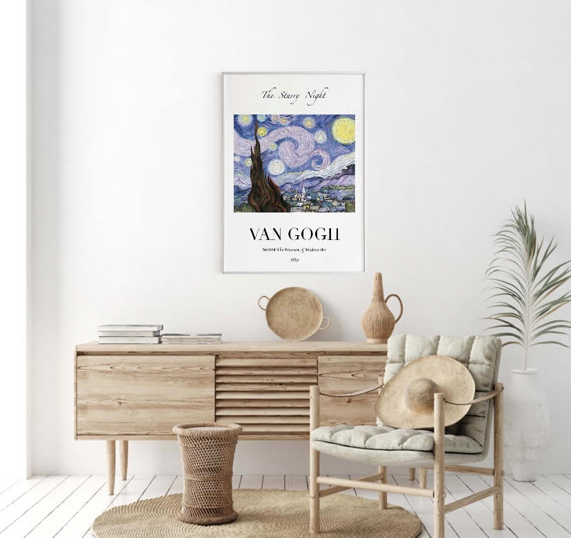 Van Gogh Starry Night Print| Vintage Wall Art