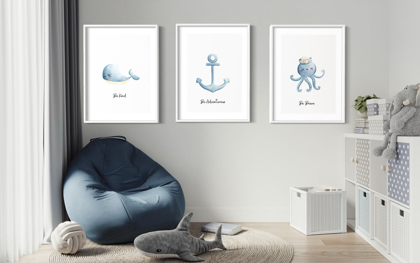 Under the sea Set of three blue prints