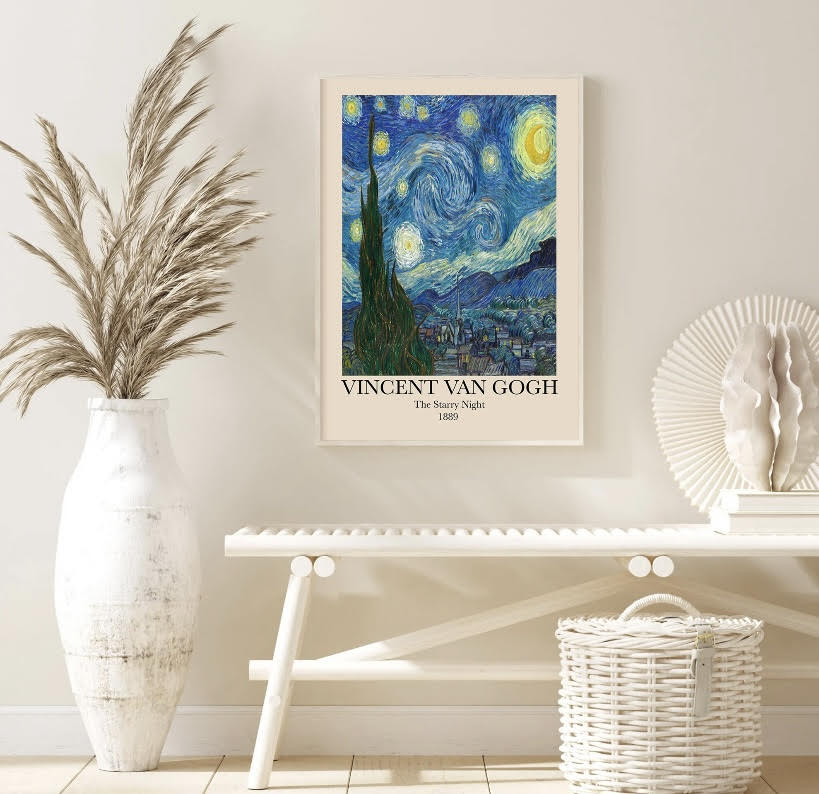 Van Gogh Set Of 3 Prints| Van Gogh Starry Night | The Olive Tree Print | Almond Blossom Poster | Famous Artist Print