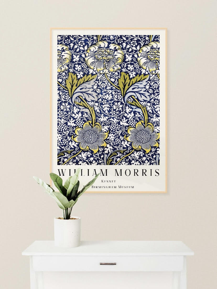 William Morris Blue Botanical Print