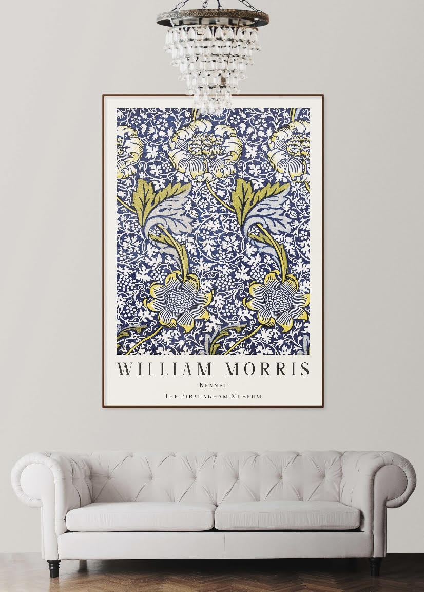 William Morris Blue Botanical Print