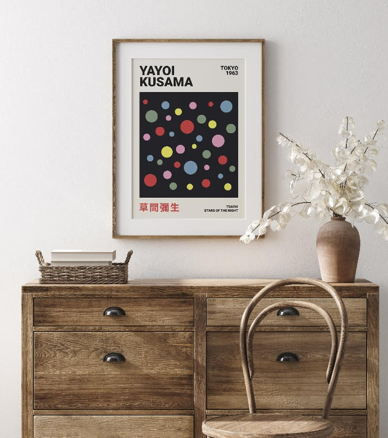 Yayoi Kusama Black Polka Dot Print