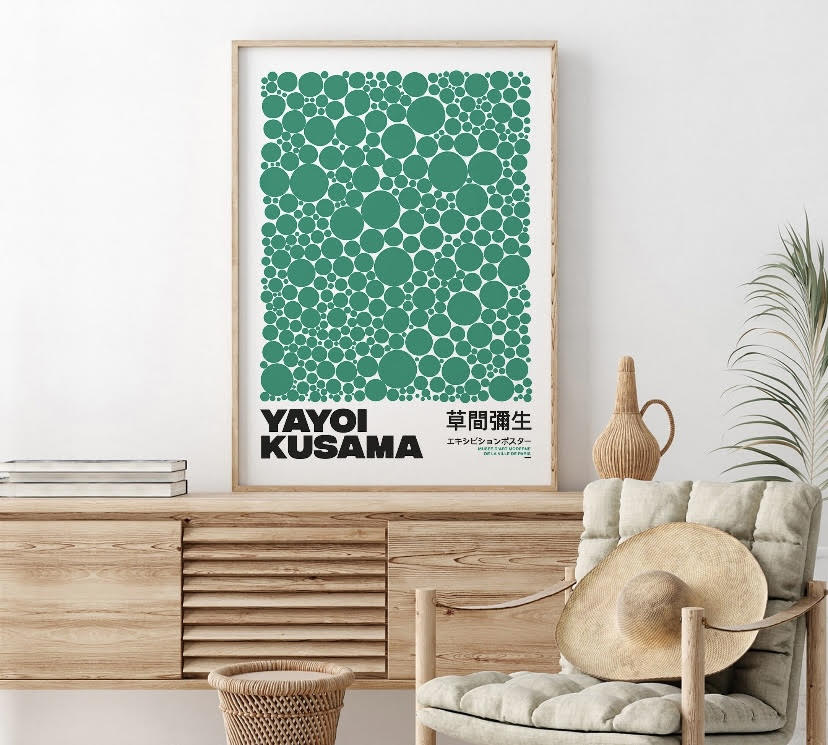 Yayoi Kusama Green Dots Print