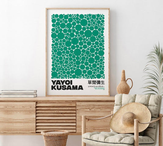 Yayoi Kusama Green Dots Print