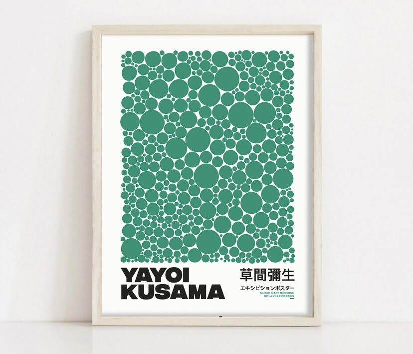 Yayoi Kusama Green Dots Print