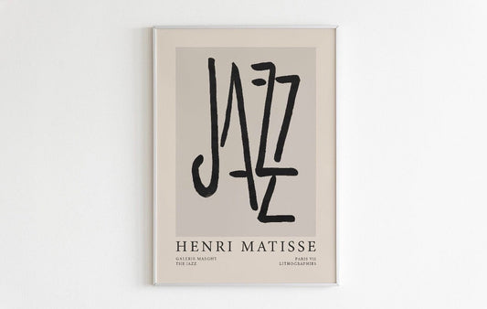 Henri Matisse Jazz poster | jazz print | jazz typography | Music Print | Black and White Print