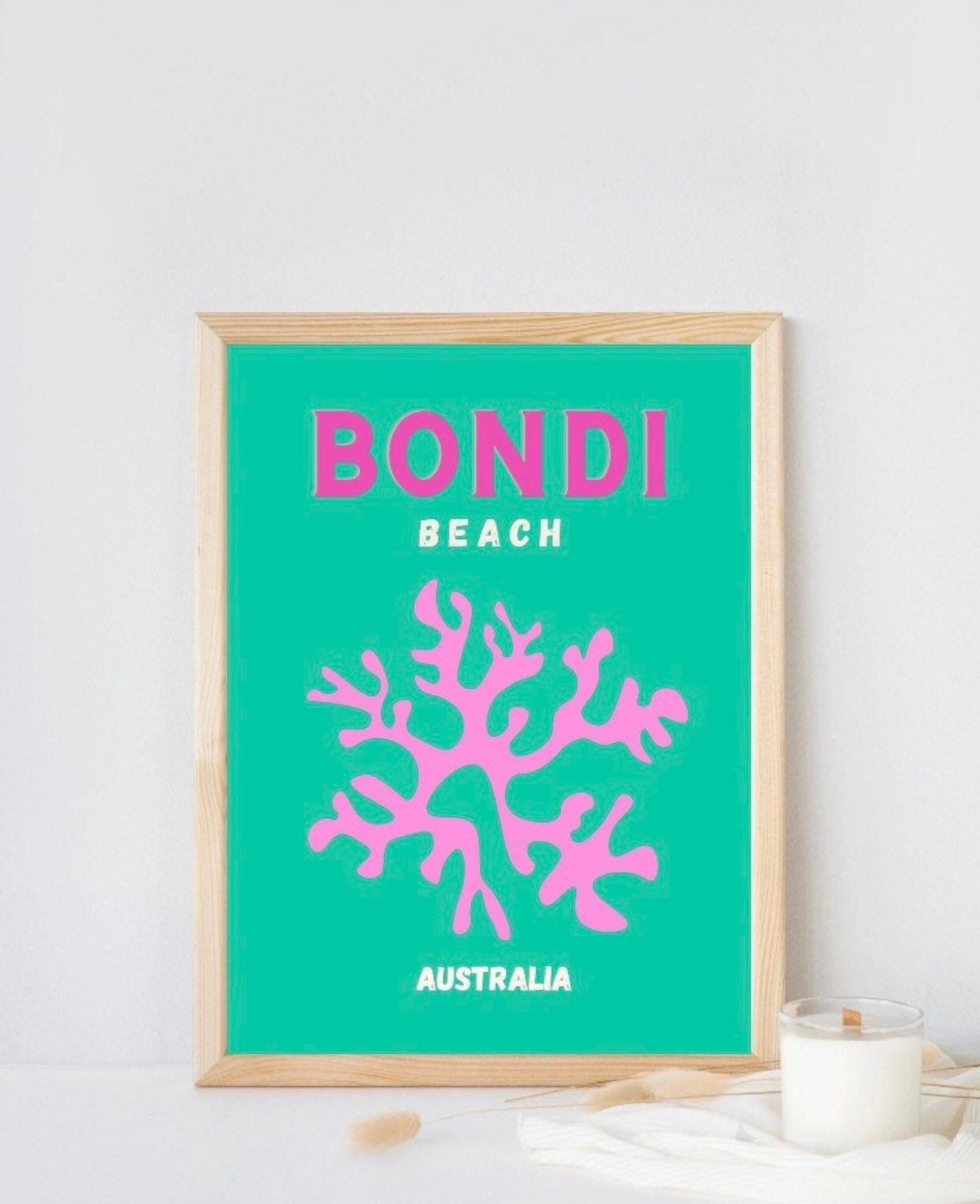 Bondi beach travel print | retro colourful print| colourful green print | Bondi Beach Poster | Travel Print