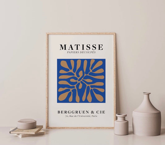 Matisse Papiers Decoupes print | Matisse the cut outs poster | blue artwork | minimalistic print | Henri Matisse